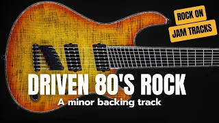 Driven 80's Rock Backing Track For Guitar In A Minor