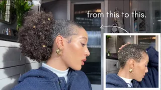 how to do sleek puff ponytail hairstyle on SUPER SHORT twa 4c natural hair | $9 drawstring ponytail