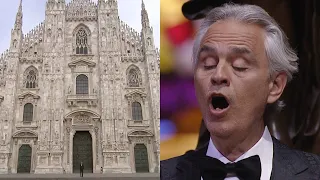 Andrea Bocelli performs in empty Milan cathedral