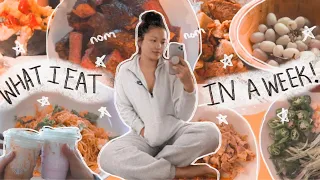 WHAT I EAT IN A WEEK during mid-terms + exam!! (STRESSFUL WEEK) | realistic & intuitive eating 2020
