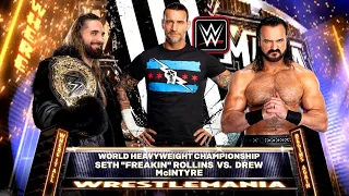 Seth Rollins vs. Drew McIntyre Wwe World Heavyweight Championship - CM punk special guess refree