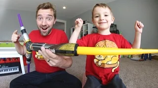 Father & Son PLAY WITH CRAZY LIGHTSABER!