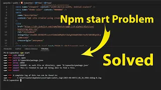 how to fix npm start error | React Problem Solved Tutorial