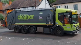 Nottingham city council Dennis Olympus elite 6 emptying Brown bins with grey lids for recycling