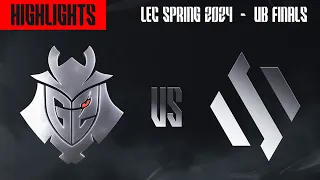 G2 vs BDS Highlights | LEC Spring 2024 Playoffs UB Finals