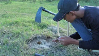 Creative Method DIY Snake Trap Using Hoe That Work 100%_ EASY SNAKE TRAP