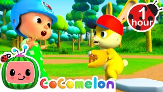 Can JJ Make it Home? | CoComelon Animal Time - Take Me Out to the Ball Game Nursery Rhymes for Kids