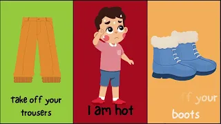 Kids vocabulary - Clothes - Put on - Take off - Learn English for kids - English educational video