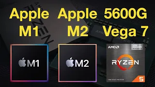 Apple M1 vs M2 vs Ryzen 5 5600G (Vega 7) iGPU Gaming Test