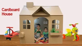 DIY | How To Make a Beautiful Cardboard House - CardBoard Playhouse for Kids | Papa & Baby MV