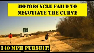 HIGH SPEED PURSUIT 140+ MPH on Suzuki Motorcycle - Arkansas State Police chase follow it until crash