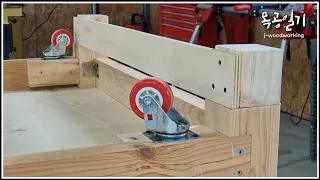 Unshakable work bench / Caster Installation Idea for solid work bench / woodworking