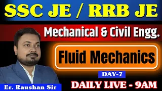 SSC JE / RRB JE || Mechanical & Civil engineering || Fluid Mechanics || DAY - 8 #engineers_group