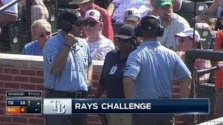 TB@BAL: Rays challenge safe call at first in the 6th