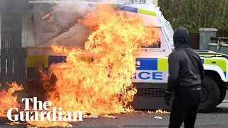 Masked men attack police vehicle with petrol bombs in Derry