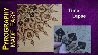 Pyrography Art - Mandala II wood burning time lapse