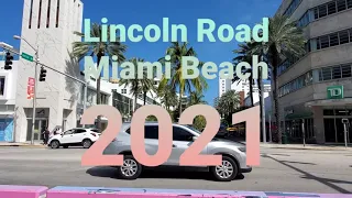 Lincoln Road Miami Beach Walking Tour 4K Video | South Beach Walking Tour 2021 | Original Audio