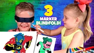 Little Flash and Ava play 3 Marker Challenge:Blindfolded Edition!