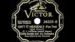 1933 HITS ARCHIVE: Isn’t It Heavenly - Eddy Duchin (Lew Sherwood, vocal)