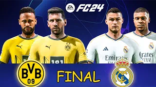 Ronaldo, Mbappe vs Messi, Neymar | Dortmund vs Real Madrid | Champions League Final 2024 | FC 24 4K