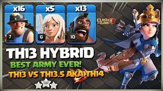 TH13 HYBRID BEST ATTACK | HOG+MINER +QUEEN CHARGE