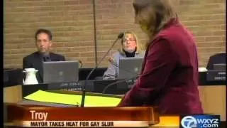 Gay slur controversy, Troy mayor