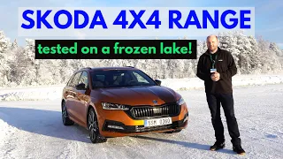 Skoda 4X4 range tested on a frozen lake! | Sweden in -13c