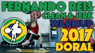 Fernando Reis (105+) - Clean and Jerk Warmup @ 2017 Doral Championships