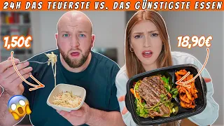 24h das TEUERSTE vs. GÜNSTIGSTE essen 😱 (Teil 3 mit meinem Freund)