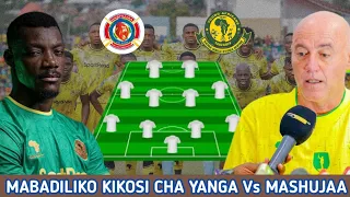 Kocha GAMONDI Ametangaza Mabadiliko Kikosi Cha Yanga Leo Dhidi Ya Mashujaa| Mashujaa FC Vs Yanga SC