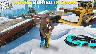 GTA 5 : I Uncovered Franklin's Buried House In Snow.. (GTA 5 Mods)