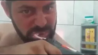 Using a gun to brush your teeth