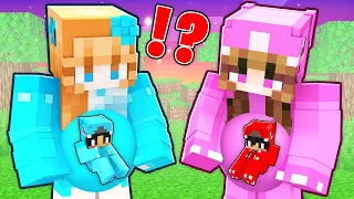 OMZ Baby Birthday vs ROXY Baby Birthday? GIRLS PREGNANT in Minecraft!(Crystal and Lily)