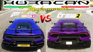 Forza Horizon 4 vs The Crew 2 ⭐ Lamborghini Huracan Performante Direct Comparison