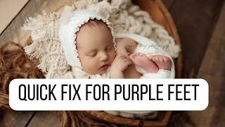 Easy fix for Purple feet in Photoshop 2023 | Newborn Photography Edition