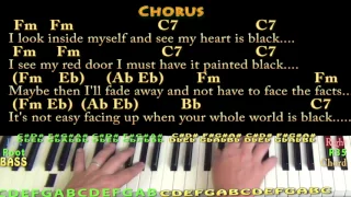 Paint It, Black (The Rolling Stones) Piano Lesson Chord Chart in Fm with Chords/Lyrics