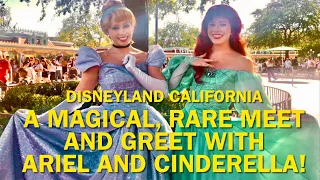 Ariel and Cinderella Join for a Magical, Rare Meet and Greet TOGETHER! Disneyland 2023 #disney