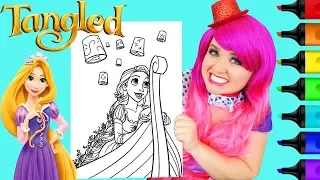 Coloring Rapunzel Tangled Lanterns Disney Coloring Page Prismacolor Markers | KiMMi THE CLOWN