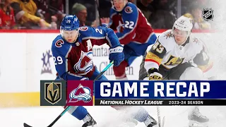 Golden Knights @ Avalanche 1/10 | NHL Highlights 2024