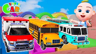 ABC Song + More Baby songs | Colorful Slide & Vehicles Name | Kids Songs & Nursery Rhymes