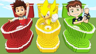 I FOUND TOILET SUPER SONIC PAW PATROL RYDER BEN 10 in MINECRAFT FUNNY ANIMATIONS