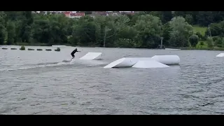 Water skiing.التزلج على الماء