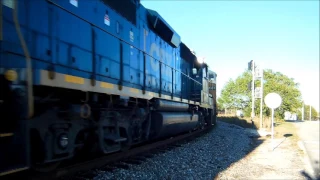 Csx train goes through weird railroad crossing