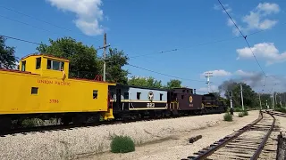 Illinois Railway Museum Shay Shoves Caboose Train