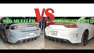 Charger 392 exhaust Mid Muffler Delete  VS Straight Piped ***CAUTION🔥***...