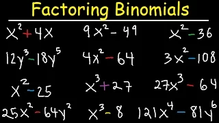 Factoring Binomials With Exponents, Difference of Squares & Sum of Cubes, 2 Variables - Algebra