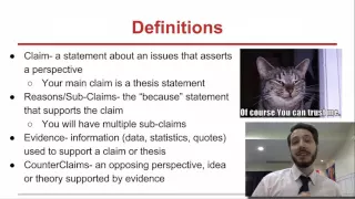 Lesson 4- What are Claims, Sub Claims and Evidence?