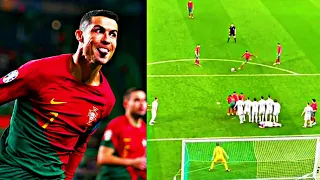 Cristiano Ronaldo Freekick goal for Portugal Vs Liechtenstein in a record breaking game