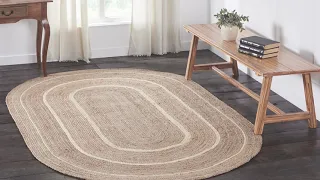 Natural & Creme Jute Braided Rugs Oval, Rectangle, Half circle & Round Rug