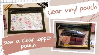 How to sew a quick simple CLEAR VINYL pouch // sewing DIY